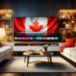 IPTV from Canada - modern living room with TV streaming Canadian channels