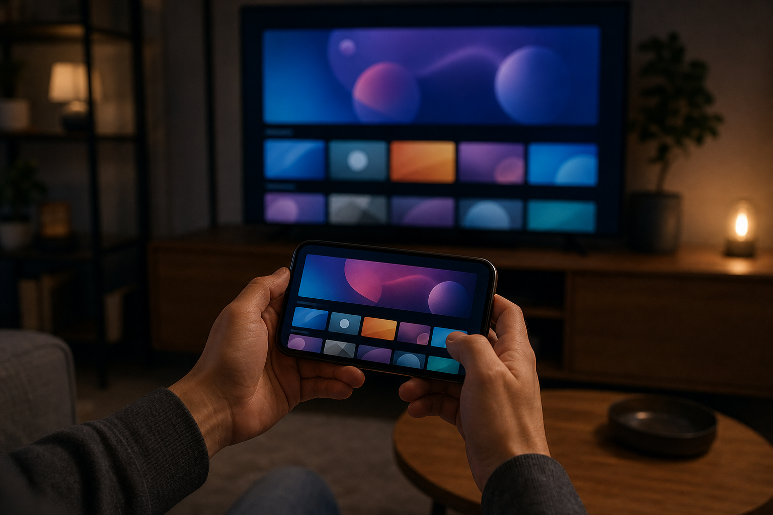 Logging into IPTV Smarters Pro on phone and TV in a Canadian living room