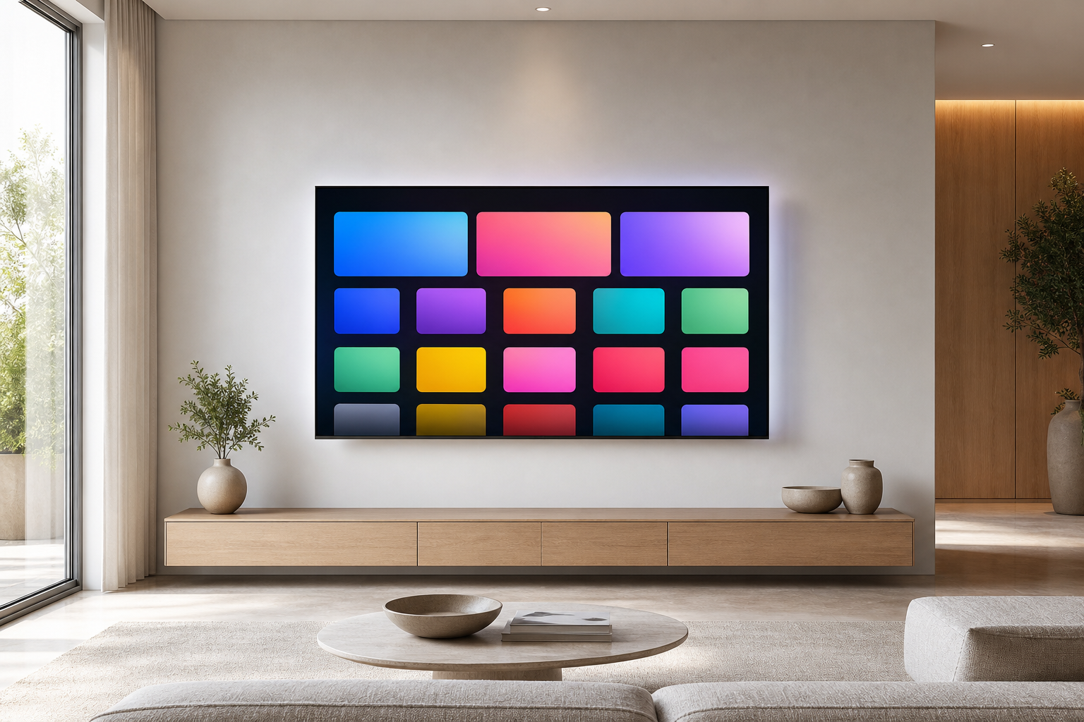 IPTV smart TV app on a Samsung Tizen screen in a Canadian living room